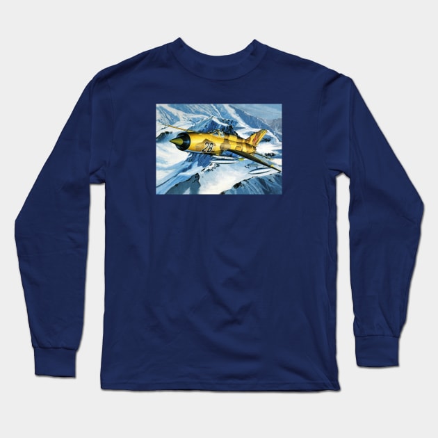 Mig21 Mountain Patrol Long Sleeve T-Shirt by Aircraft.Lover